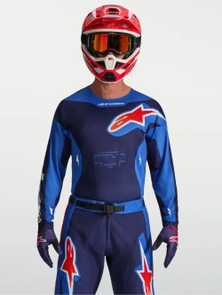 Bluza cross Alpinestars MX Racer Hunt niebiesko-czerwona
