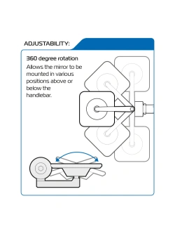 Lusterko na kierownice Oxford Square 360 czarne