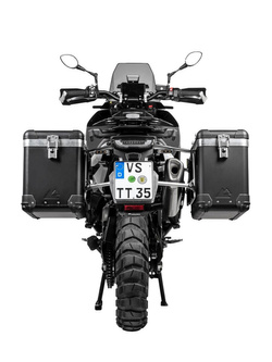 Zestaw: kufry boczne czarne "And-Black" Zega Pro + stelaże srebrne Touratech Husqvarna Norden 901/ Expedition, KTM Adventure 890/ R/ 790/ R (38+45L)