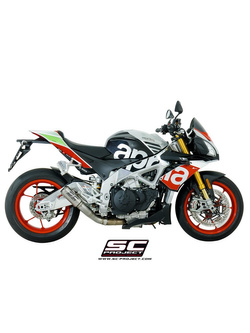 Tłumik CR-T Low Position Titanium z siatką na rurze wylotowej SC-Project do APRILIA TUONO V4 1100 (2017 - 2018)