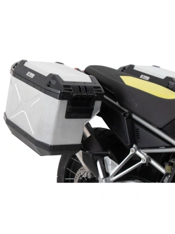Zestaw: kufry boczne + stelaże Hepco&Becker Xplorer Cutout Aprilia Tuareg 660 Rally (25-) srebrne