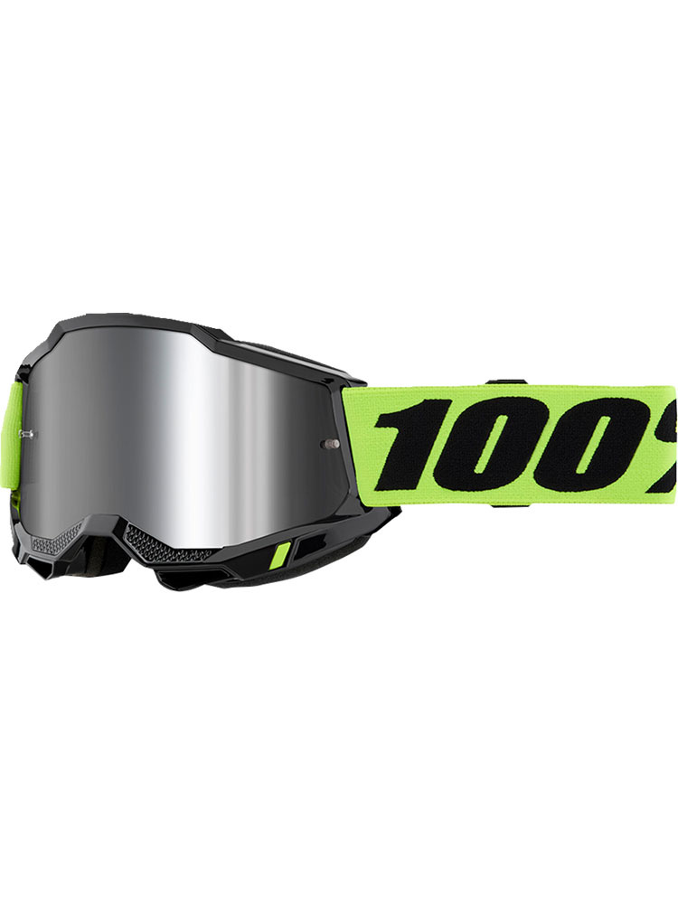 Gogle motocyklowe 100% Accuri 2 Neon z szybką lustrzaną żółto-czarne