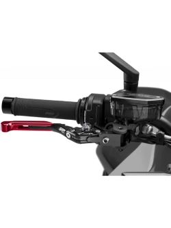 Regulowana dźwignia hamulca PUIG 4.0 Evo z zawiasem 90 stopni [przedłużenie czerwone]