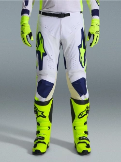 Spodnie cross Alpinestars MX Racer Air Riway szaro-niebieskie-fluo