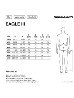 Jeansy motocyklowe Rebelhorn Eagle III Slim Fit niebieskie