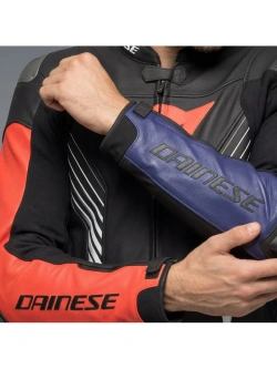 Kurtka motocyklowa skórzana Dainese Super Speed 5 czarno-niebiesko-czerwona