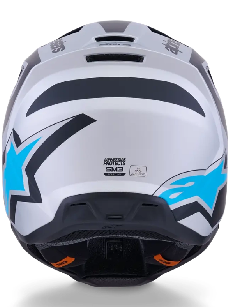 Kask enduro Alpinestars SM3 Heat srebrno-czarno-niebieski