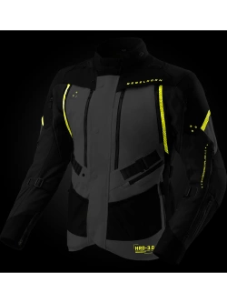 Kurtka motocyklowa tekstylna Rebelhorn Hardy 3.0 czarno-szaro-żółta