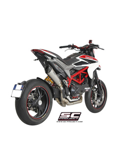 Pełny układ wydechowy SC-Project 2-1 z tłumikiem Oval Tytan (Wysoka Pozycja) - Ducati Hypermotard 821 [13-16]