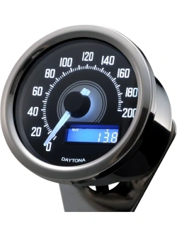 Prędkościomierz cyfrowy Daytona Velona60 z białym podświetleniem Led, czarno-srebrny [200 km/h]