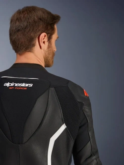 Kombinezon motocyklowy skórzany dwuczęściowy Alpinestars GP Force V2 czarno-biało-czerowny