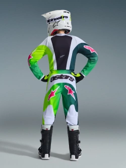Spodnie cross dziecięce Alpinestars MX Fluid Portl zielono-biało-czarne