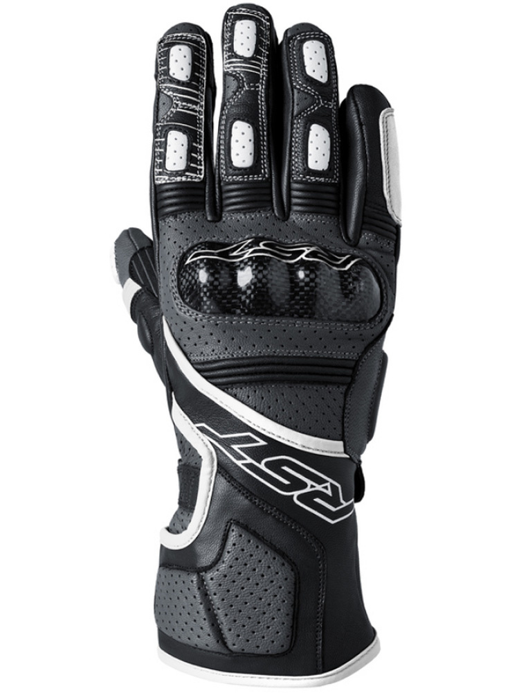 Rękawice motocyklowe skórzane RST Fulcrum czarno-białe
