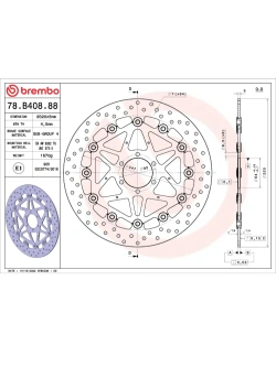 Tarcza Hamulcowa Brembo Serie Oro Floating Prime Line BMW S 1000 R (13-17)/ RR (08-) [śr. 320 mm]