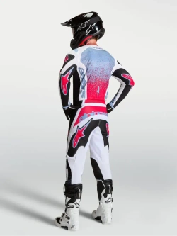 Spodnie cross Alpinestars MX Fluid Drag czarno-biało-niebieskie
