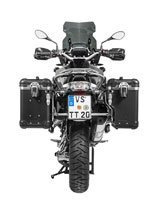 Zestaw: kufry boczne z anodowanego aluminium czarne Zega Evo X + stelaże srebne Touratech BMW R1250GS/Adventure/ R1200GS (13-21)/ R1200GS Adventure (14-21) (2 x 38L)