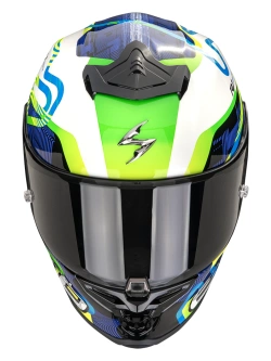 Kask integralny Scorpion EXO-R1 EVO II Air Cornering biało-niebiesko-zielony