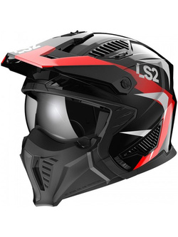 Kask modułowy LS2 OF606 Drifter Triality czarno-biało-czerwony