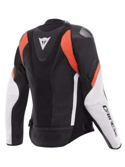 Kurtka motocyklowa damska skórzana Dainese Avro 6 czarno-biało-czerwona