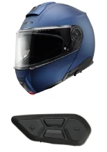 Zestaw: kask szczękowy Schuberth C5 niebieski matowy + dedykowany interkom motocyklowy