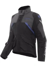 Kurtka motocyklowa damska tekstylna Dainese Tempest 4 D-Dry czarno-szaro-niebieska