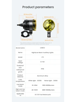 Lampy LED Loboo L7S drogowe i pomocnicze mijania [15 000 lumenów]