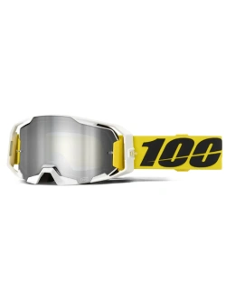 Gogle motocyklowe 100% ARmatic z lustrzaną srebrną szybką żółte