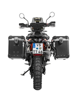 Zestaw: kufry boczne czarne Zega Evo X + stelaże srebrne Touratech KTM 890 Adventure/R, 790 Adventure/R (45/45L)
