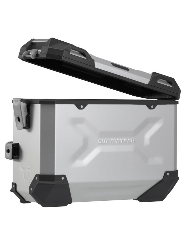 Zestaw: kufry boczne TRAX ADV + stelaże PRO 45/37 L Sw-Motech Aprilia Tuareg 660 (21-) (pojemność 37 i 45 L) srebrne