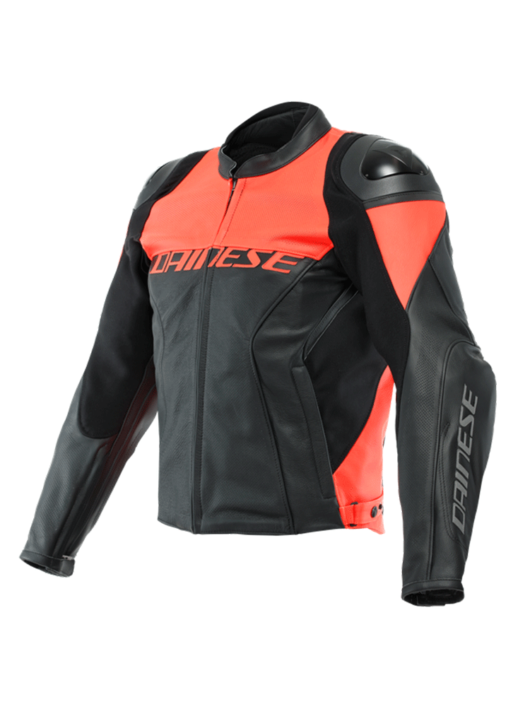 Kurtka motocyklowa skórzana Dainese Racing 4 perforowana czarno-czerwona