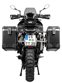 Zestaw: kufry boczne czarne "And-Black" Zega Pro + stelaże srebrne Touratech Husqvarna Norden 901/ Expedition, KTM Adventure 890/ R/ 790/ R (31+38L)