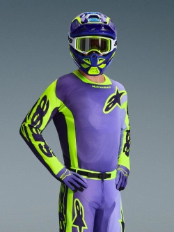 Bluza cross Alpinestars MX Racer Portl fioletowa-fluo