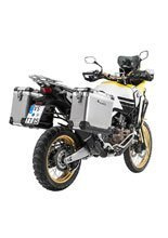Zestaw: kufry boczne aluminiowe srebrne Zega Pro + stelaże czarne Touratech Honda CRF1000L Africa Twin (18-22) /CRF1000L Adventure Sports (31+38L)