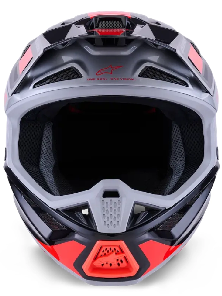 Kask enduro Alpinestars SM7 Rise czarno-srebrno-czerwony połysk