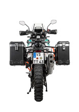 Zestaw: kufry boczne srebrne "And-Black" Zega Pro + stelaże czarne Touratech KTM Super Adventure 1290 S/R (21-24) [poj.: 31+38l]