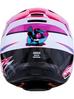 Kask enduro Alpinestars SM3 Falcon biało-róźowo-czarny połysk