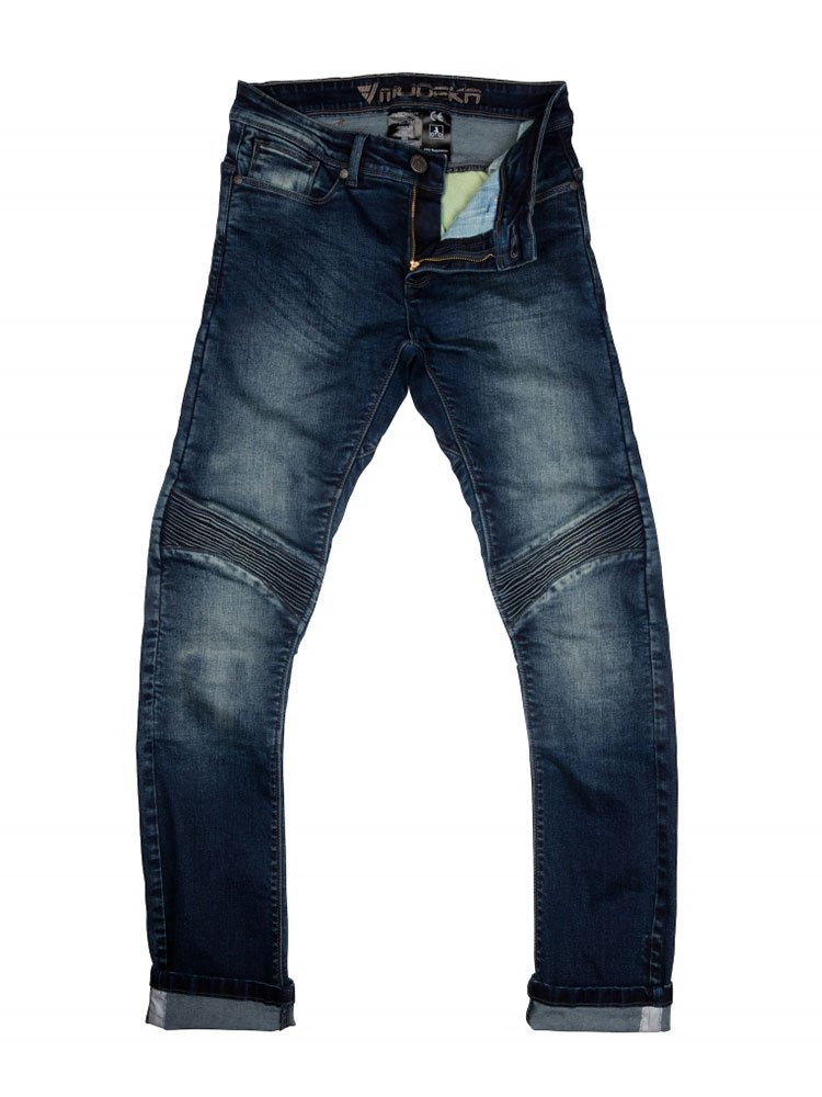 Jeansy motocyklowe damskie Modeka Sorelle niebieskie