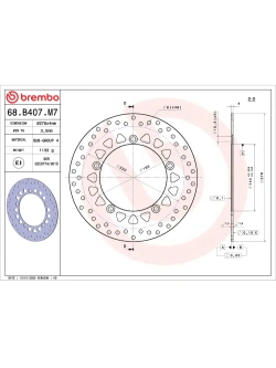 Tarcza Hamulcowa Brembo Serie Oro Fixed Prime Line Honda CBR 125 R (04-13) [śr. 276 mm]