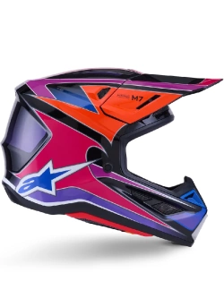 Kask enduro Alpinestars SM7 Fuse czarno-niebiesko-różowy połysk