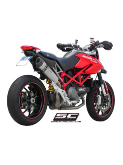 Tłumik SC-Project Oval Titanium / Carbon - Ducati Hypermotard 1100 / EVO / SP [10-12] (z parą bocznych owiewek)