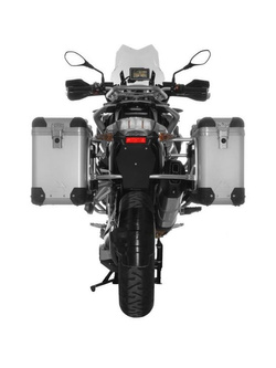 Zestaw: kufry boczne z anodowanego aluminium "And-S" Zega Pro + stelaże srebrne Touratech BMW R1250GS/ R1250GS Adventure/ R1200GS (13-21)/ R1200GS Adventure (14-21) (31+38L)