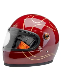 Kask integralny Biltwell Gringo S Flames czerwono-złoty