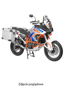 Zestaw: kufry boczne srebrne "And-S" Zega Evo X + stelaże czarne Touratech KTM Super Adventure 1290 S/R (21-24) [poj.: 45+45l]