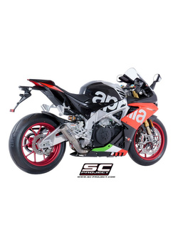Tłumik CR-T Low Position Titanium z siatką na rurze wylotowej SC-Project do Aprilia RSV4 RF/RR 2017