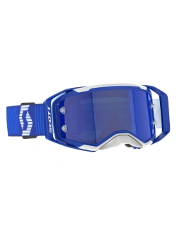 Gogle motocyklowe Scott Prospect 2.0 z niebieską szybką, niebiesko-białe