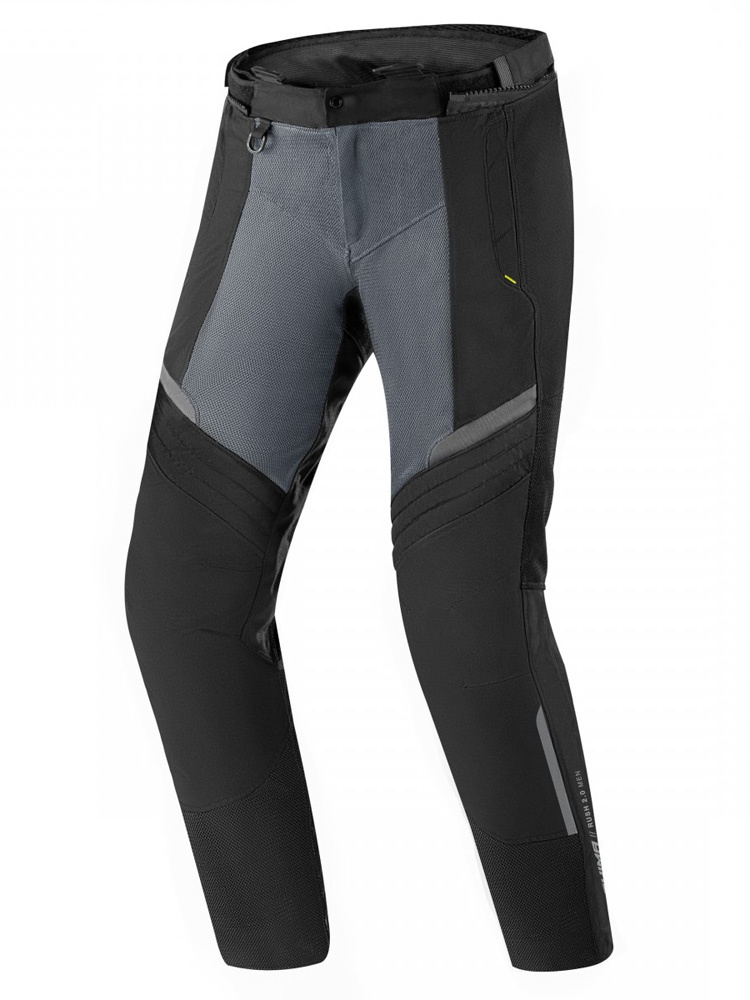 Spodnie motocyklowe tekstylne Shima Rush 2.0 Vent czarno-szare-fluo