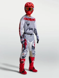 Bluza cross Alpinestars MX Racer Air Lone biało-szaro-czerwona
