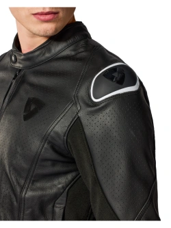 Kurtka motocyklowa skórzana REV’IT! Quadratic czarno-biała