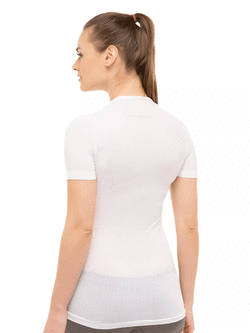 Koszulka unisex Brubeck Base Layer z krótkim rękawem biała