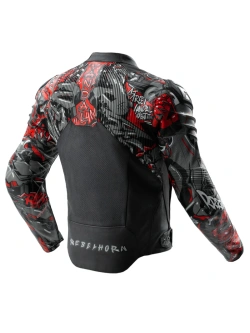 Kurtka motocyklowa skórzana Rebelhorn Vandal 2 Cruze czarno-szaro-czerwona